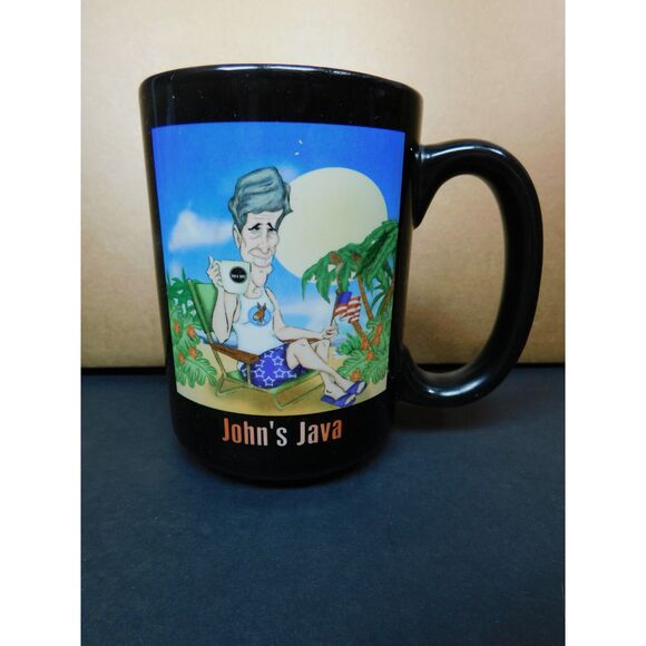 Boca Java Coffee Mug John Kerry Collectible 12 oz. Ceramic Cup - Picture 1 of 6